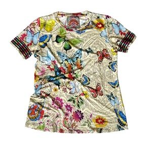 Johnny Was Mitchi Favorite Crew Neck Swing Tee Jersey Size S